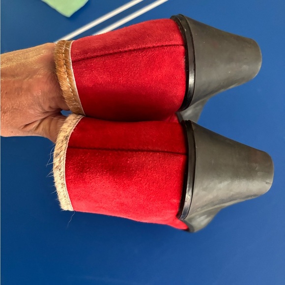 Martino suede fur-trimmed ankle boots size 8.5 - Picture 4 of 6